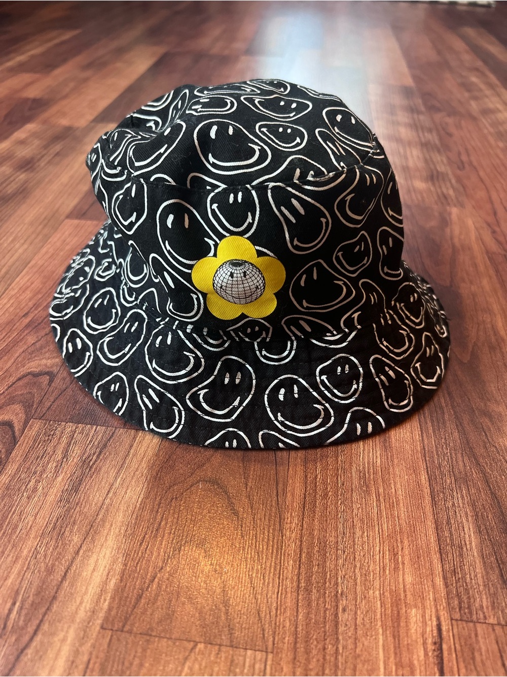 BSR by Samii Ryan x Smiley Disco Ball Black & White Bucket Hat Y2K